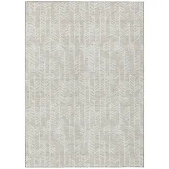 10' X 14' Beige And Ivory Tribal Washable Indoor Outdoor Area Rug