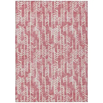 9' X 12' Blush And Ivory Tribal Washable Indoor Outdoor Area Rug