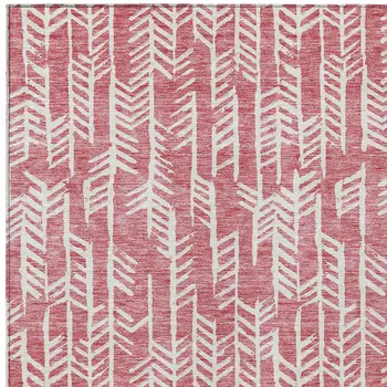9' X 12' Blush And Ivory Tribal Washable Indoor Outdoor Area Rug