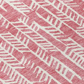 9' X 12' Blush And Ivory Tribal Washable Indoor Outdoor Area Rug
