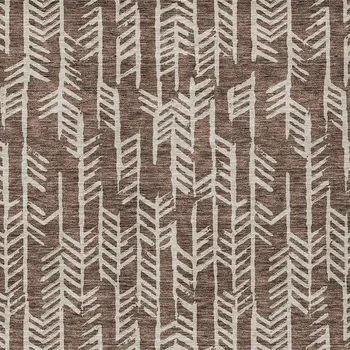 8' X 10' Brown And Beige Tribal Washable Indoor Outdoor Area Rug