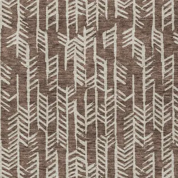 9' X 12' Brown And Beige Tribal Washable Indoor Outdoor Area Rug
