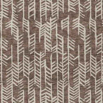 10' X 14' Brown And Beige Tribal Washable Indoor Outdoor Area Rug