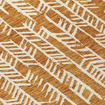 3' X 5' Copper And Ivory Tribal Washable Indoor Outdoor Area Rug