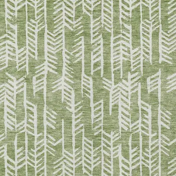 3' X 5' Green And Ivory Tribal Washable Indoor Outdoor Area Rug