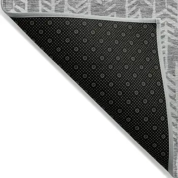 10' X 14' Gray And Silver Tribal Washable Indoor Outdoor Area Rug