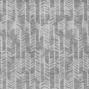 10' X 14' Gray And Silver Tribal Washable Indoor Outdoor Area Rug