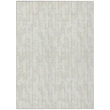 8' X 10' Ivory And Beige Tribal Washable Indoor Outdoor Area Rug