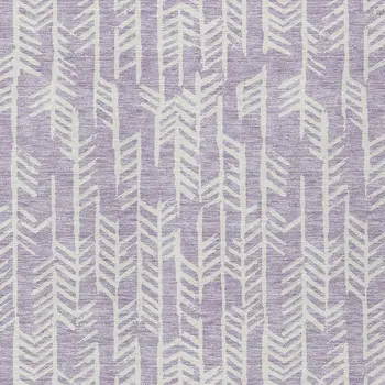 5' X 8' Lavender And Ivory Tribal Washable Indoor Outdoor Area Rug