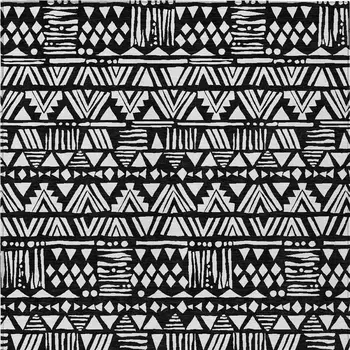 3' X 5' Black And Ivory Southwestern Washable Indoor Outdoor Area Rug