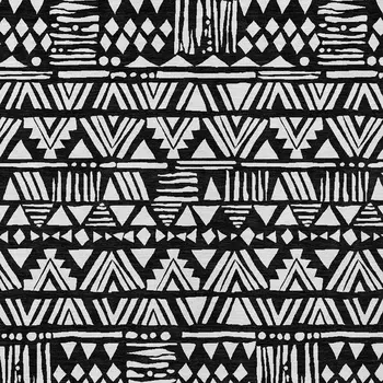 5' X 8' Black And Ivory Southwestern Washable Indoor Outdoor Area Rug