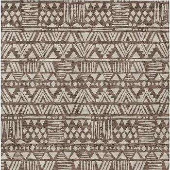 3' X 5' Brown And Beige Southwestern Washable Indoor Outdoor Area Rug