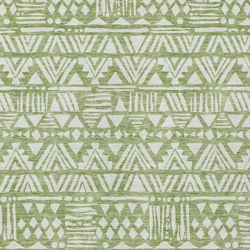 3' X 5' Green And Ivory Southwestern Washable Indoor Outdoor Area Rug