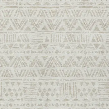 8' X 10' Ivory And Beige Southwestern Washable Indoor Outdoor Area Rug