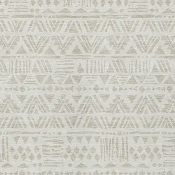 9' X 12' Ivory And Beige Southwestern Washable Indoor Outdoor Area Rug