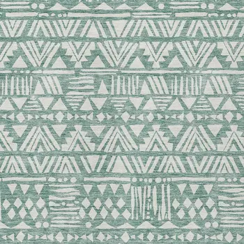 3' X 5' Sage And Ivory Southwestern Washable Indoor Outdoor Area Rug