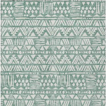 10' X 14' Sage And Ivory Southwestern Washable Indoor Outdoor Area Rug