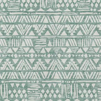 10' X 14' Sage And Ivory Southwestern Washable Indoor Outdoor Area Rug