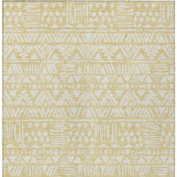 3' X 5' Wheat And Ivory Southwestern Washable Indoor Outdoor Area Rug