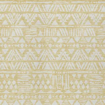 8' X 10' Wheat And Ivory Southwestern Washable Indoor Outdoor Area Rug