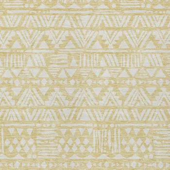 10' X 14' Wheat And Ivory Southwestern Washable Indoor Outdoor Area Rug