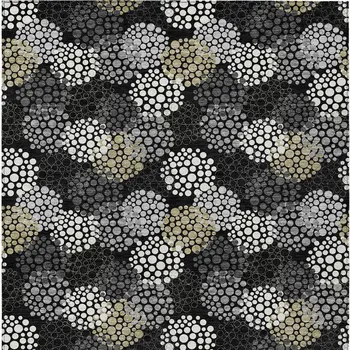 10' X 14' Black Gray And Ivory Polka Dot Washable Indoor Outdoor Area Rug