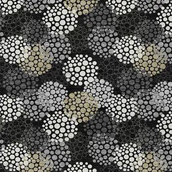 10' X 14' Black Gray And Ivory Polka Dot Washable Indoor Outdoor Area Rug