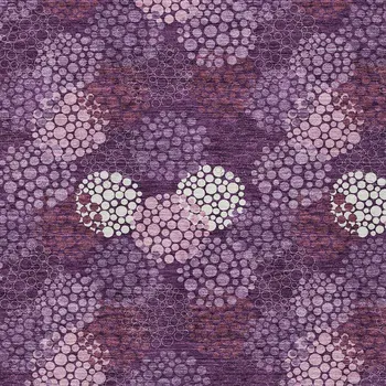 5' X 8' Eggplant Lavender And Ivory Polka Dot Washable Indoor Outdoor Area Rug
