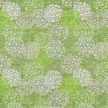 3' X 5' Green Ivory And Gray Polka Dot Washable Indoor Outdoor Area Rug