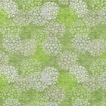 10' X 14' Green Ivory And Gray Polka Dot Washable Indoor Outdoor Area Rug