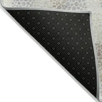 3' X 5' Ivory Brown And Gray Polka Dot Washable Indoor Outdoor Area Rug