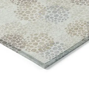 3' X 5' Ivory Brown And Gray Polka Dot Washable Indoor Outdoor Area Rug