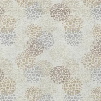3' X 5' Ivory Brown And Gray Polka Dot Washable Indoor Outdoor Area Rug