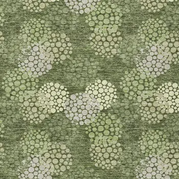 10' X 14' Olive Green And Gray Polka Dot Washable Indoor Outdoor Area Rug