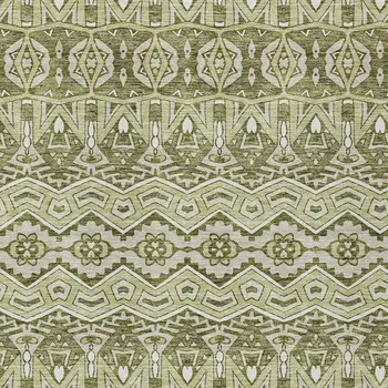 3' X 5' Artichoke Green Gray And Ivory Moroccan Washable Indoor Outdoor Area Rug
