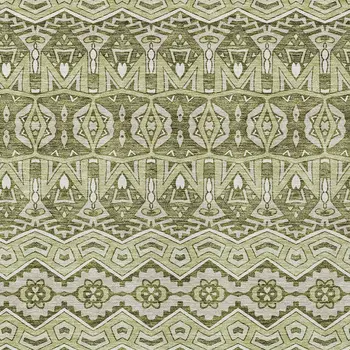 8' X 10' Artichoke Green Gray And Ivory Moroccan Washable Indoor Outdoor Area Rug