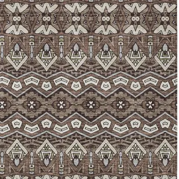 3' X 5' Brown Green And Ivory Moroccan Washable Indoor Outdoor Area Rug