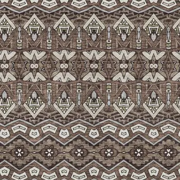 8' X 10' Brown Green And Ivory Moroccan Washable Indoor Outdoor Area Rug