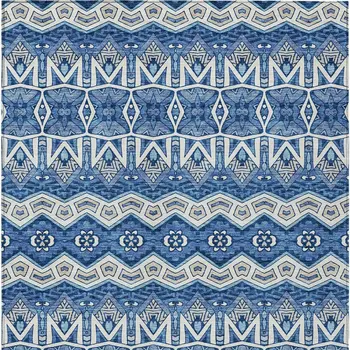 8' X 10' Blue Gray And Ivory Moroccan Washable Indoor Outdoor Area Rug