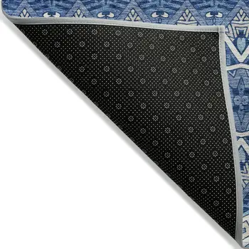 8' X 10' Blue Gray And Ivory Moroccan Washable Indoor Outdoor Area Rug