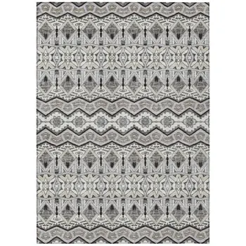 3' X 5' Gray Brown And Ivory Moroccan Washable Indoor Outdoor Area Rug