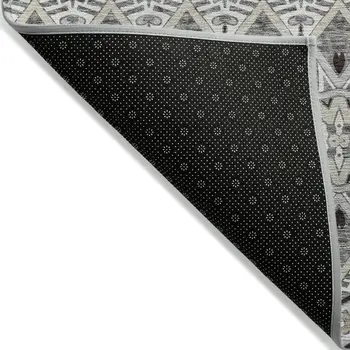3' X 5' Gray Brown And Ivory Moroccan Washable Indoor Outdoor Area Rug