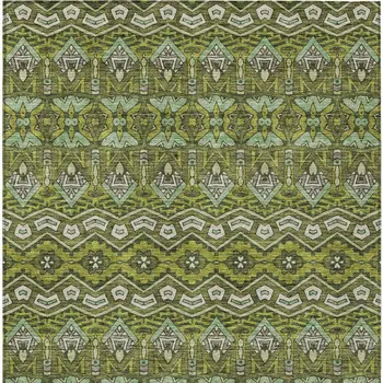 3' X 5' Olive Green Purple And Ivory Moroccan Washable Indoor Outdoor Area Rug