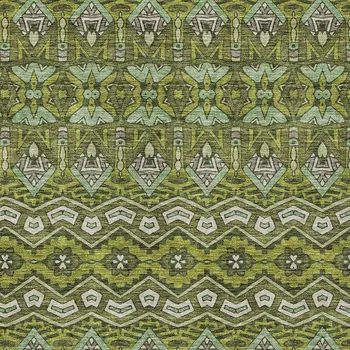 5' X 8' Olive Green Purple And Ivory Moroccan Washable Indoor Outdoor Area Rug