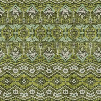 8' X 10' Olive Green Purple And Ivory Moroccan Washable Indoor Outdoor Area Rug