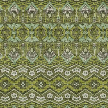 9' X 12' Olive Green Purple And Ivory Moroccan Washable Indoor Outdoor Area Rug