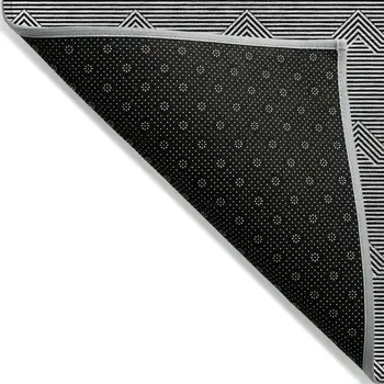 10' X 14' Black And Ivory Geometric Washable Indoor Outdoor Area Rug