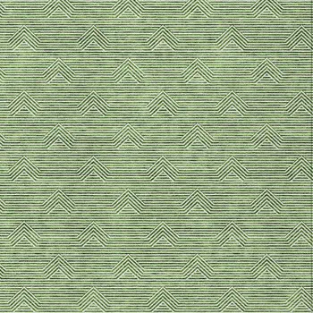 3' X 5' Green And Beige Geometric Washable Indoor Outdoor Area Rug