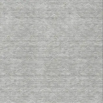 9' X 12' Gray And Ivory Geometric Washable Indoor Outdoor Area Rug