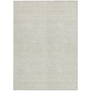 5' X 8' Ivory And Gray Geometric Washable Indoor Outdoor Area Rug